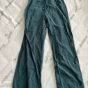 Teal Wide-Leg Pants
